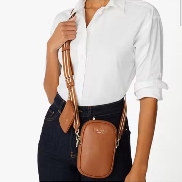 kate spade Handbags - NWT Kate Spade Rosie North South Leather Warm Gingerbread Crossbody Bag